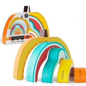 FAO Schwarz Wooden Rainbow Stacker Toy - Multicolor